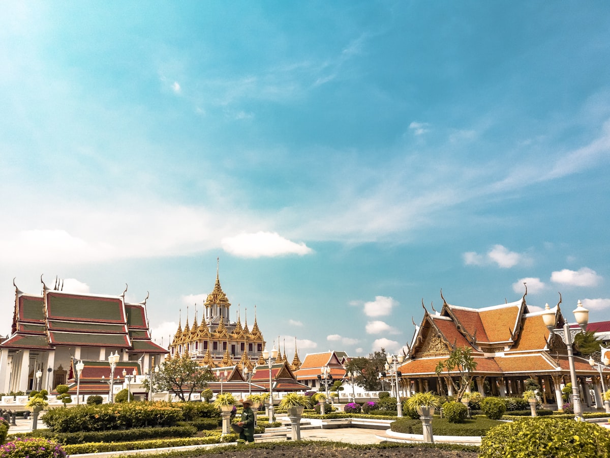 Temple spires in Bangkok